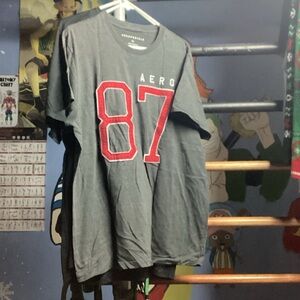 Aeropostale Charcoal Tee with Red 87